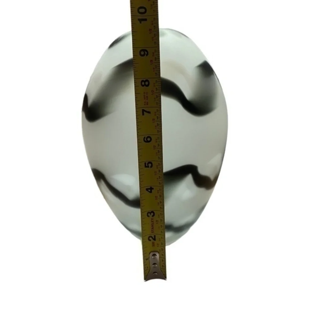 Sasaki Vintage Black and White DNA Swirled 10in Art Glass Vase